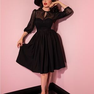Vixen by Micheline Pitt Black Long Sleeve Dress